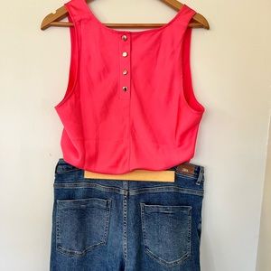 NWOT J. Crew Sleeveless Shell Top in Everyday Crepe (Brilliant Papaya/L)